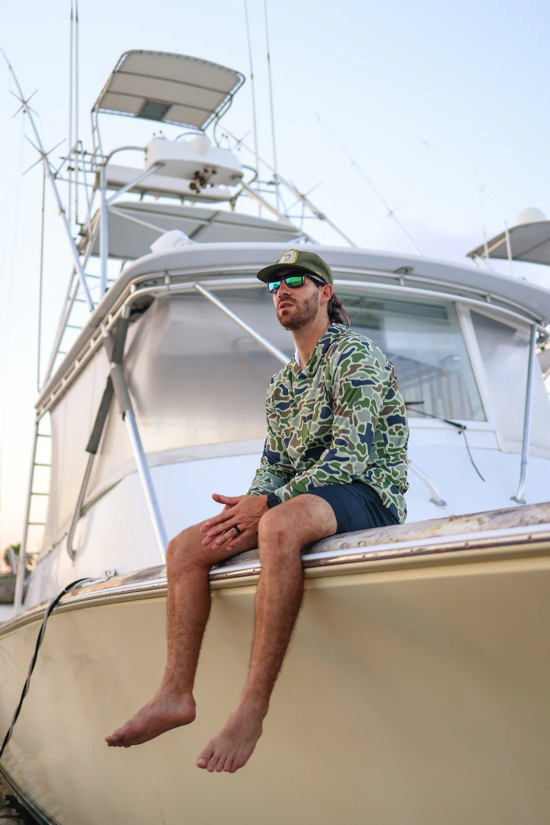 Mens Salt Water Soul TX Performance Green Camo Hoodie