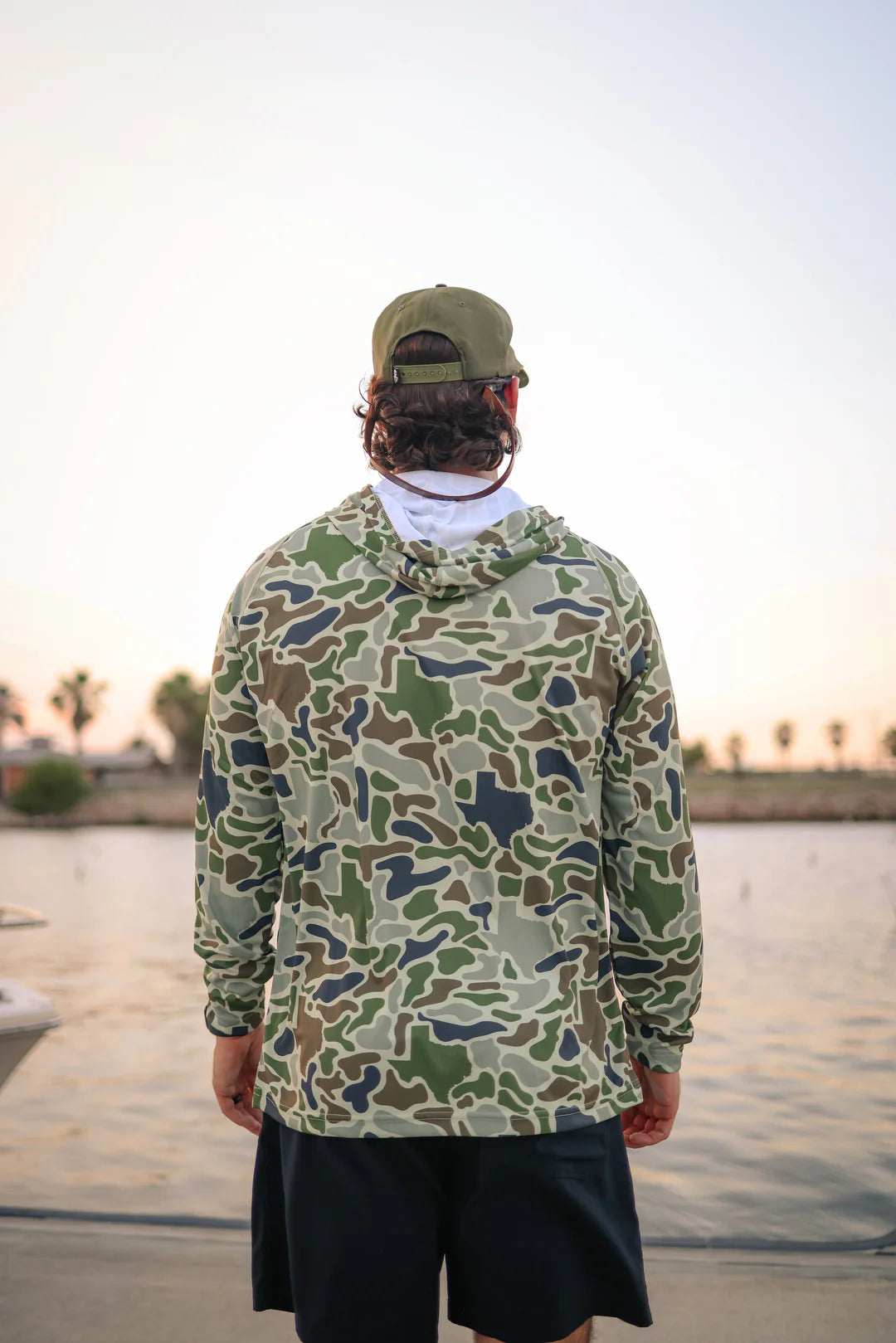 Mens Salt Water Soul TX Performance Green Camo Hoodie