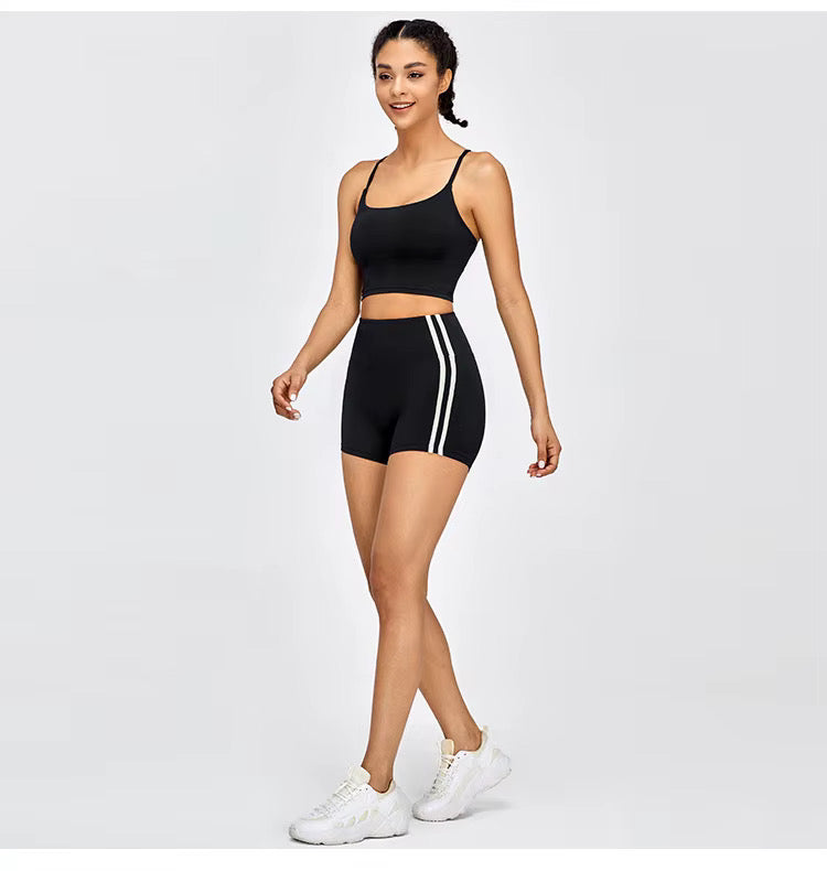 Reese Striped Biker Shorts