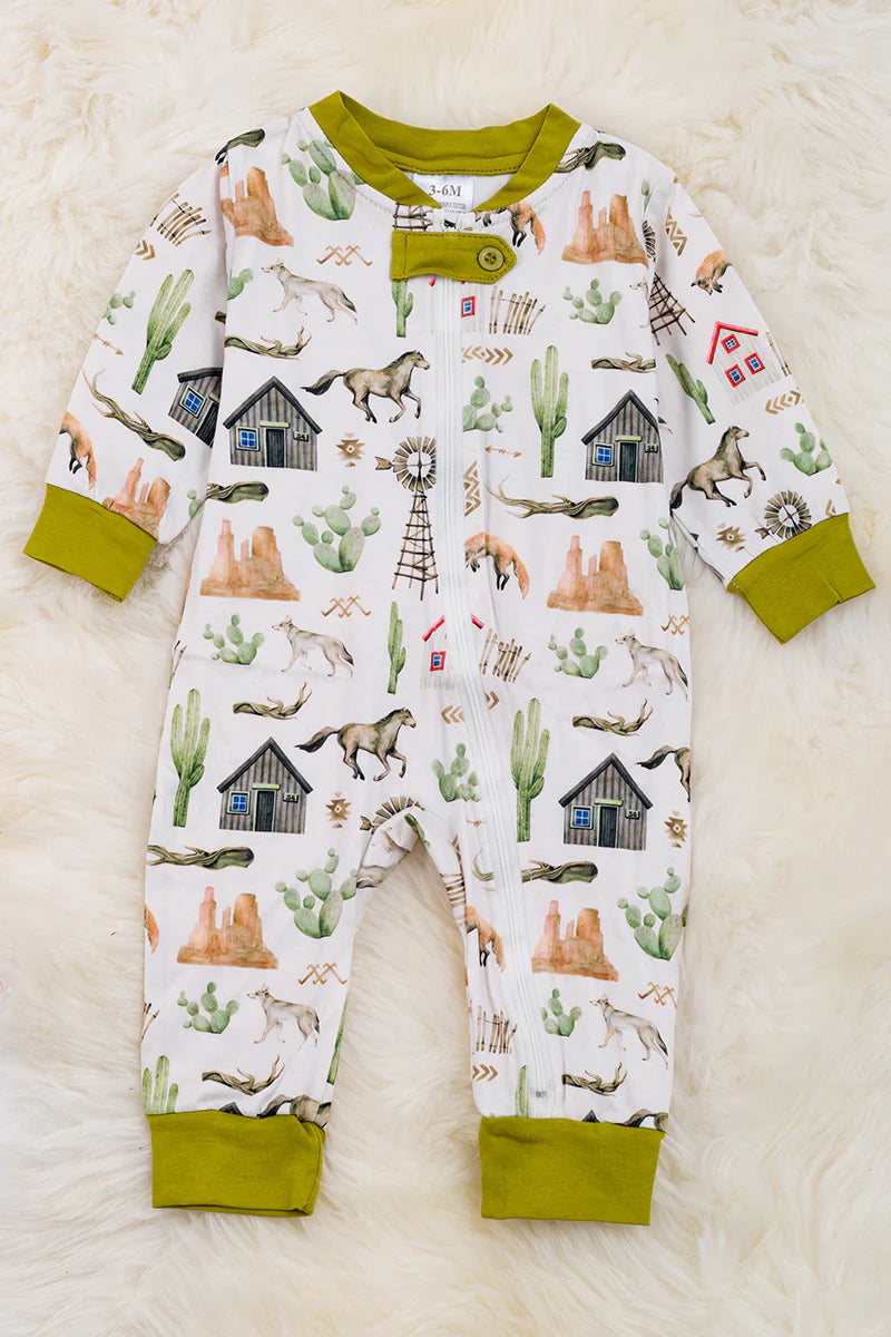 Baby Boy Jumping Fox Romper