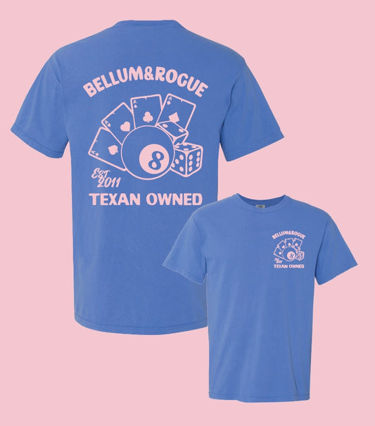 Icon Series 8 Ball & Cards Blue Store Logo Tee