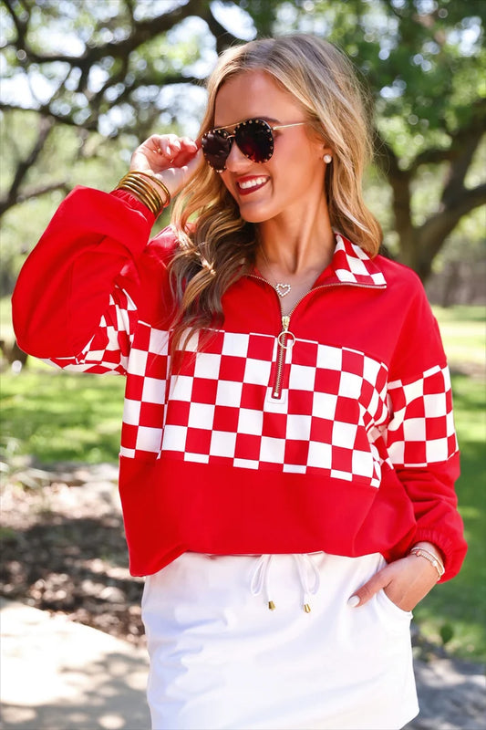 Spirit Checkered Pullover