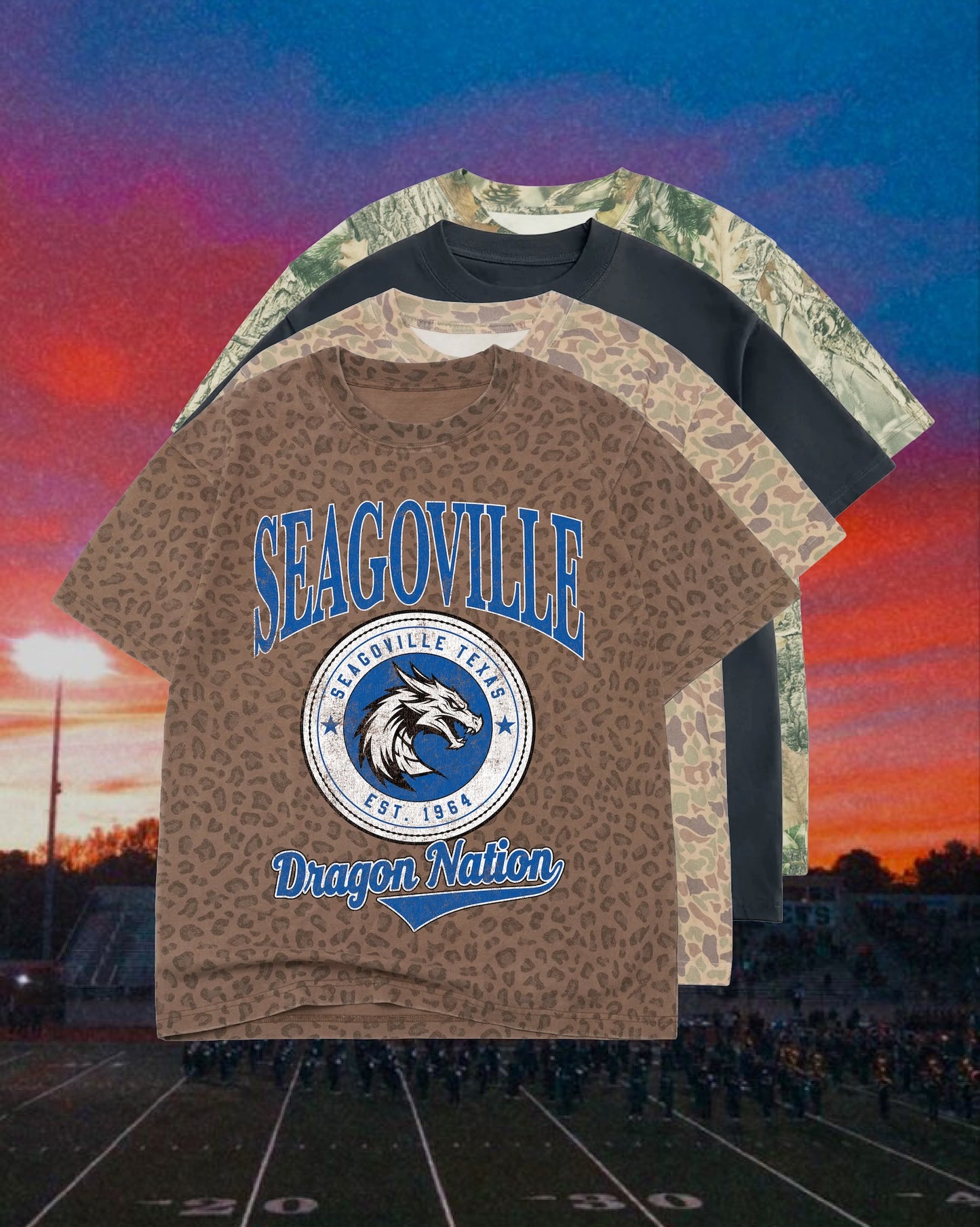 **PREORDER** ADULT Vintage Badge Mascot Tee (Texas)
