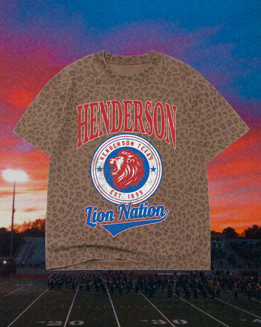 **PREORDER** Adult Vintage Badge Henderson Lions Oversized Tee