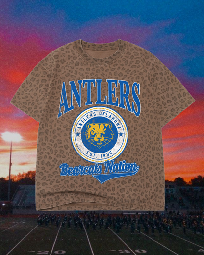 **PREORDER** Adult Vintage Badge Antlers Bearcats Oversized Tee