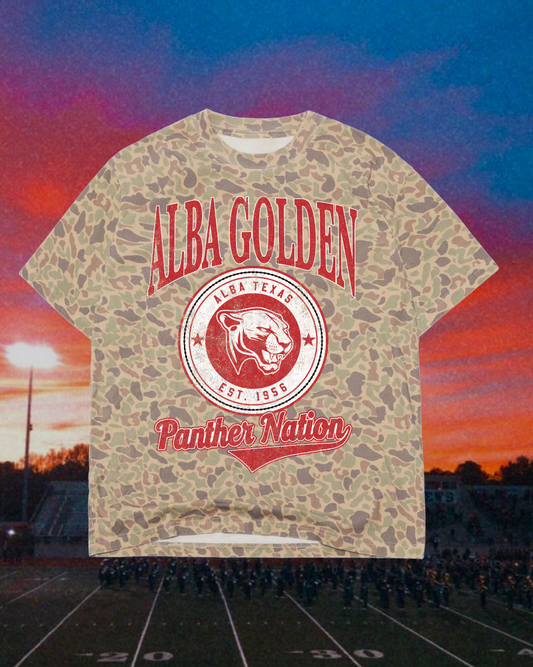 **PREORDER** Adult Vintage Badge Alba Golden Panthers Oversized Tee