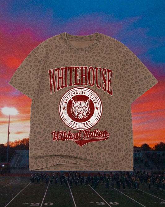 **PREORDER** Adult Vintage Badge Whitehouse Wildcats Oversized Tee