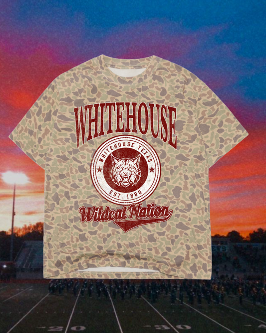 **PREORDER** Adult Vintage Badge Whitehouse Wildcats Oversized Tee
