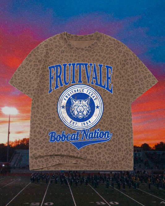 **PREORDER** Adult Vintage Badge Fruitvale Bobcats Oversized Tee