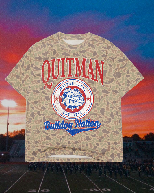 **PREORDER** Adult Vintage Badge Quitman Bulldogs Oversized Tee