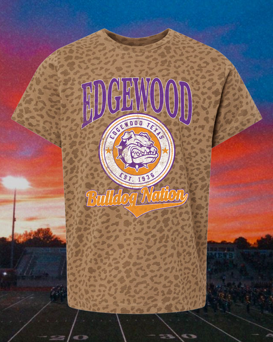Kids Edgewood Bulldogs Vintage Badge Mascot Tee