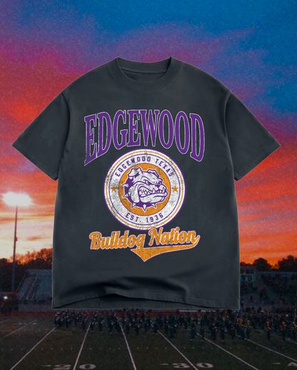 Adult Vintage Badge Edgewood Bulldogs Tee