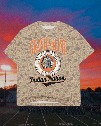 Adult Vintage Badge Grand Saline Indians Tee