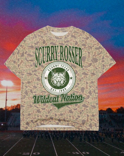 **PREORDER** Adult Vintage Badge Scurry-Rosser Wildcats Oversized Tee