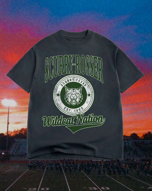 **PREORDER** Adult Vintage Badge Scurry-Rosser Wildcats Oversized Tee