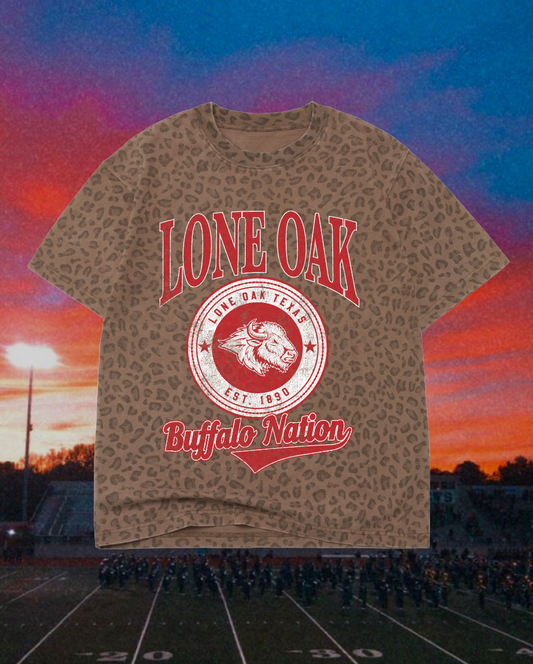**PREORDER** Adult Vintage Badge Lone Oak Buffaloes Oversized Tee