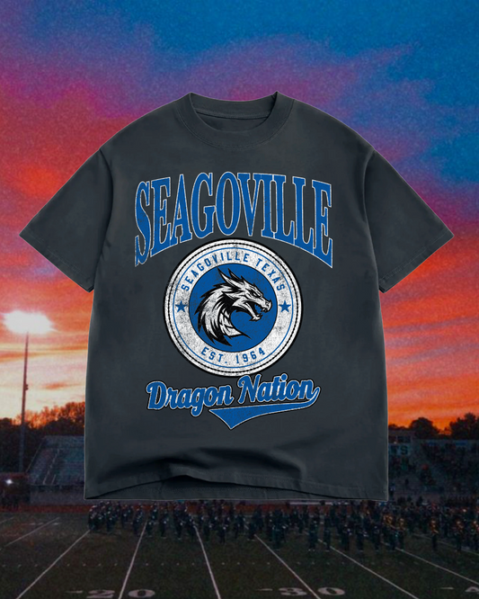 **PREORDER** Adult Vintage Badge Seagoville Dragons Oversized Tee