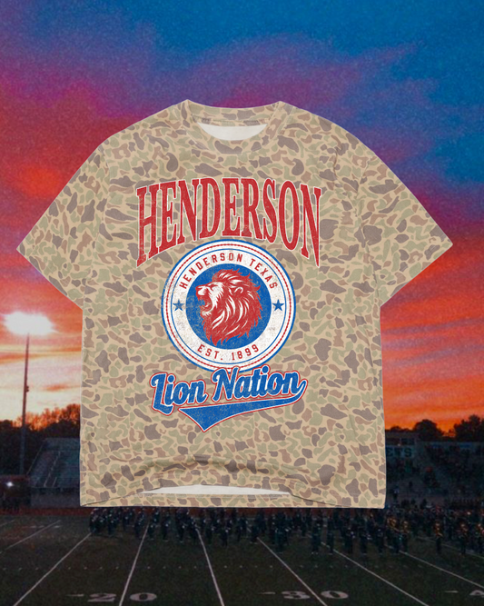 **PREORDER** Adult Vintage Badge Henderson Lions Oversized Tee