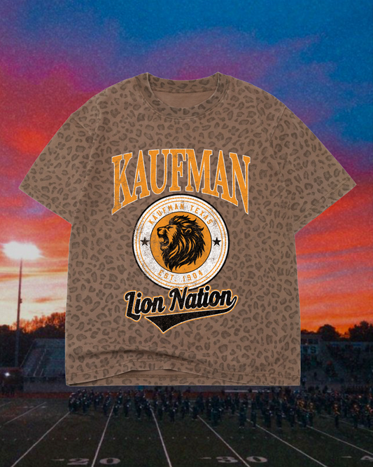 **PREORDER** Adult Vintage Badge Kaufman Lions Oversized Tee