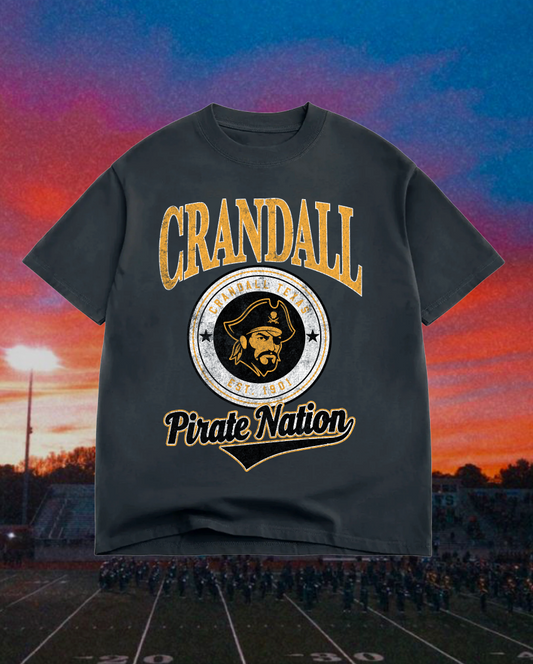 **PREORDER** Adult Vintage Badge Crandall Pirates Oversized Tee