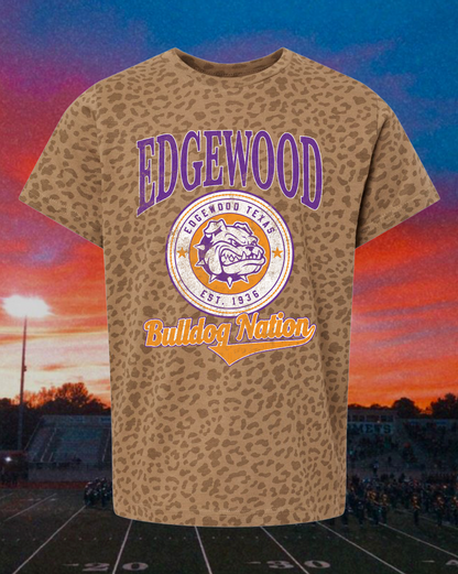 Kids Edgewood Bulldogs Vintage Badge Mascot Tee