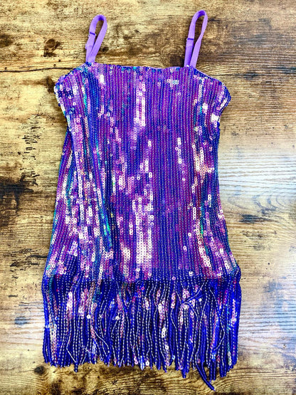Girls Hard Rock Fringe Sequin Dress