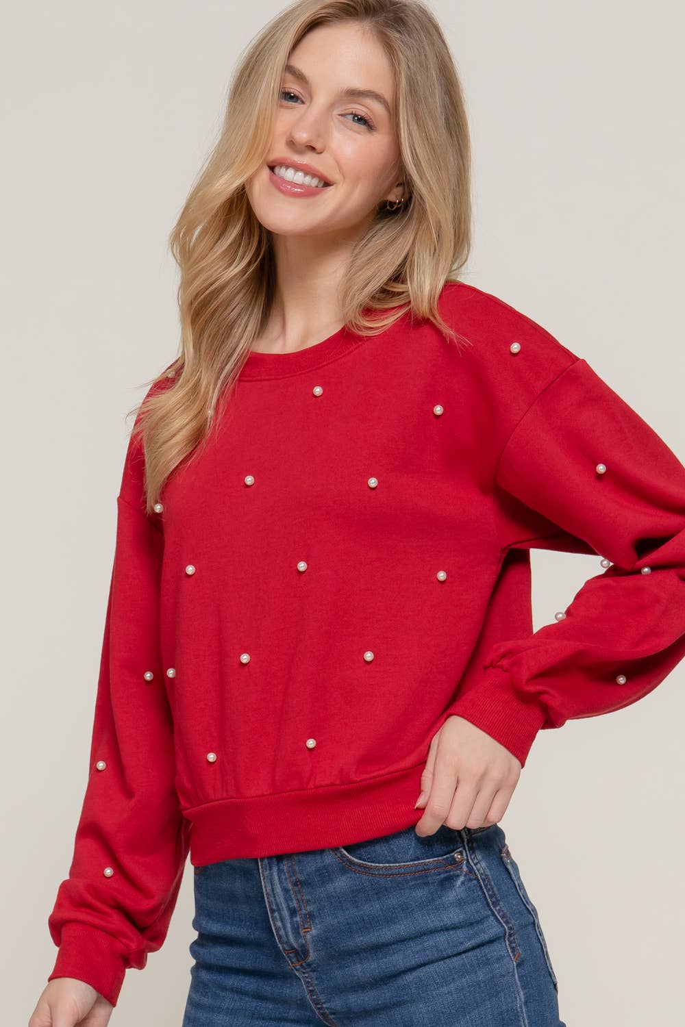 Pearl Stud Sweater