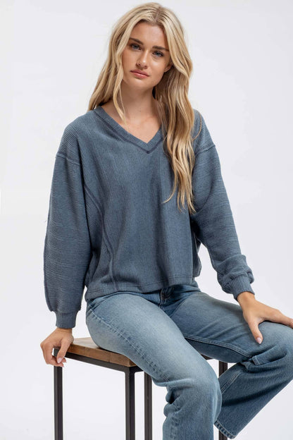 Carlin V-neck Relaxed Dolman Top