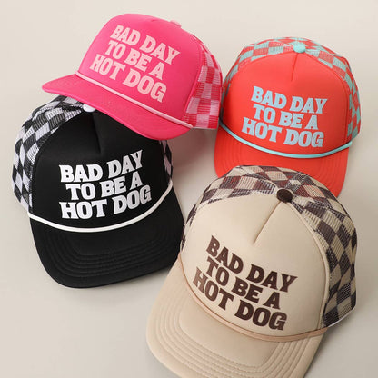 Bad Day To Be A Hot Dog Foam Trucker Coral Hat