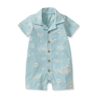 Baby Boys Burt's Bees Port Town Romper