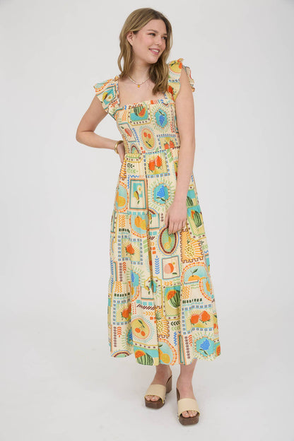 Hollis Colorful Fruit Smocked Dress
