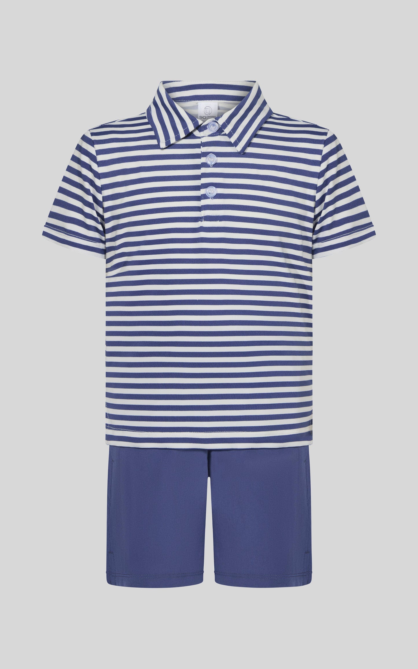 Boys Navy Polo Performance Short Set