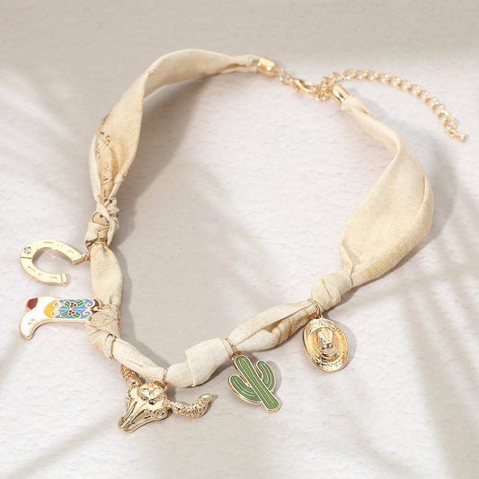Jolene Scarf Western Charm Sand Necklace
