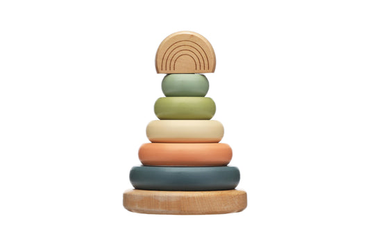 Baby Wooden Stacking Rainbow Tower Baby Toy