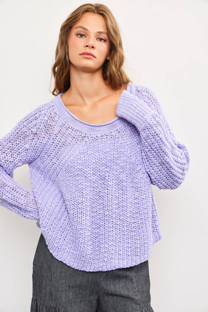 Nova Chunky Raglan Lavendar Sweater