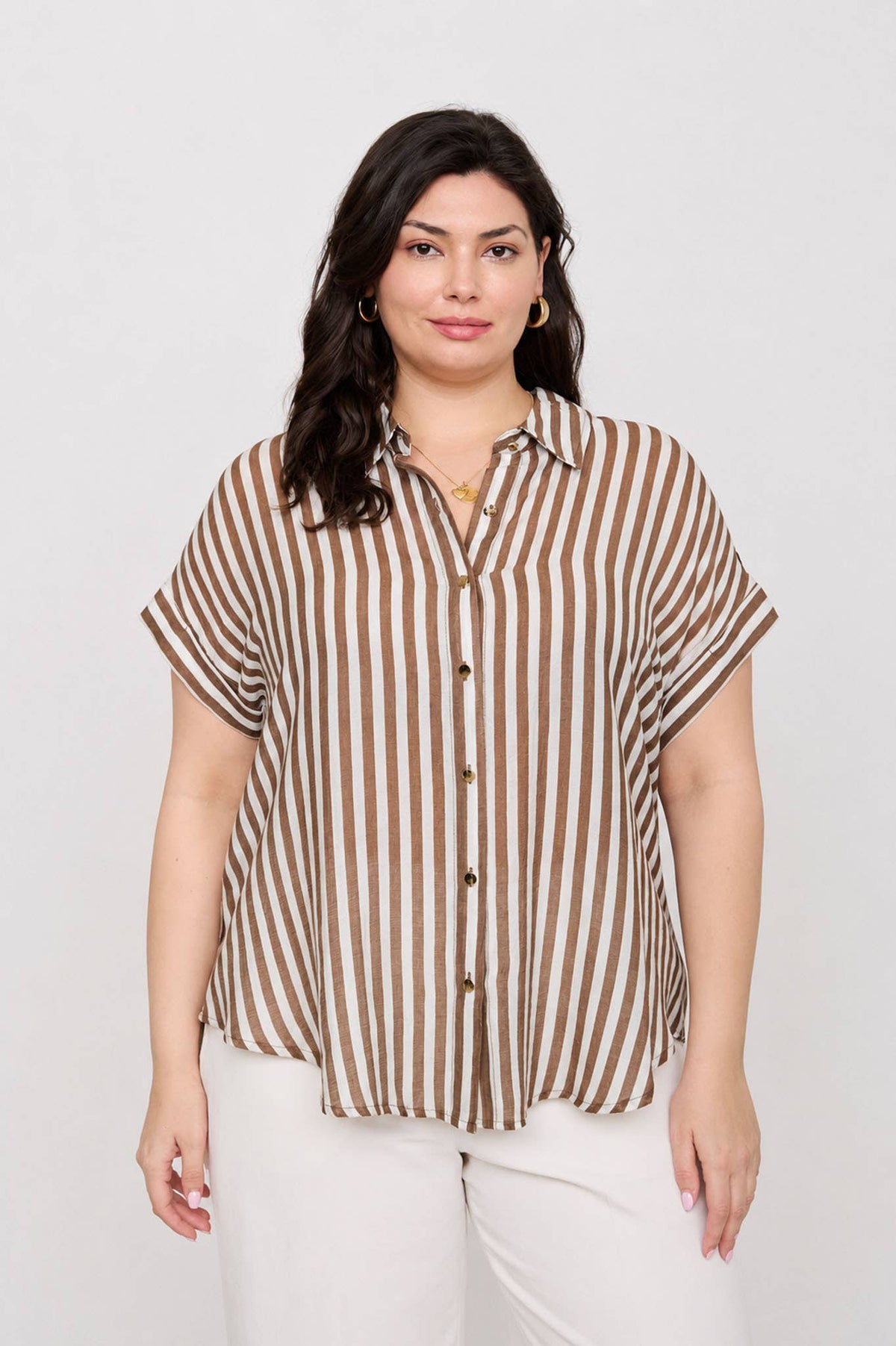 Striped Buttondown (Plus Size Only)