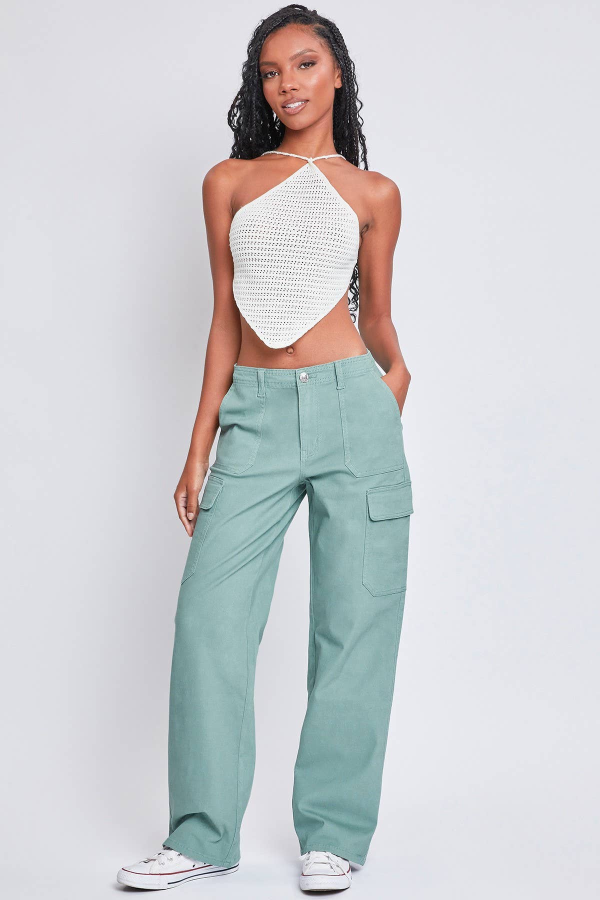 YMI 90s Cargo Straight Leg Teal Pant