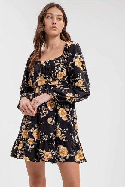 Carlin Floral Longsleeve Babydoll Dress