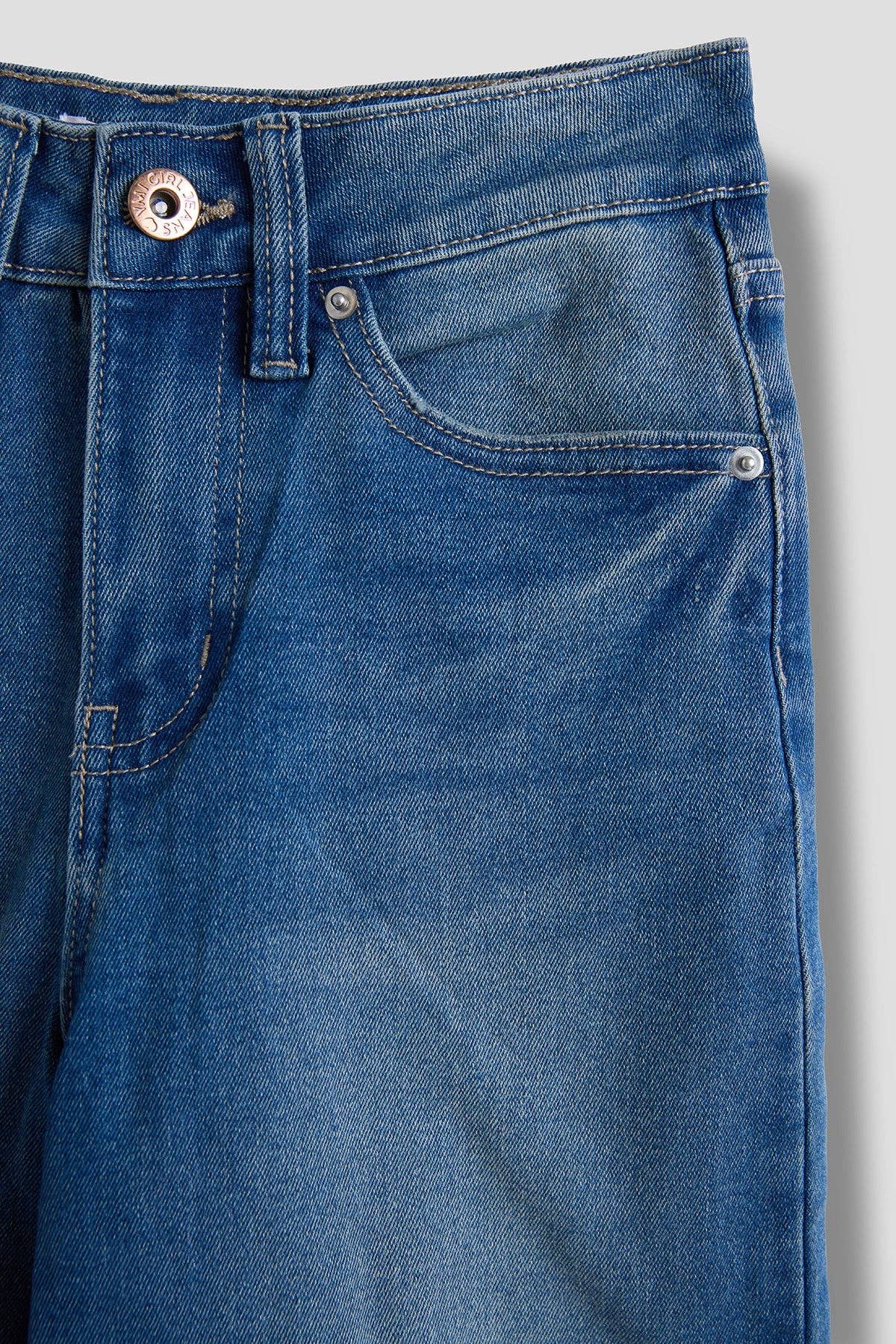 Girls YMI Wide Leg Mega Cuff MW Jeans