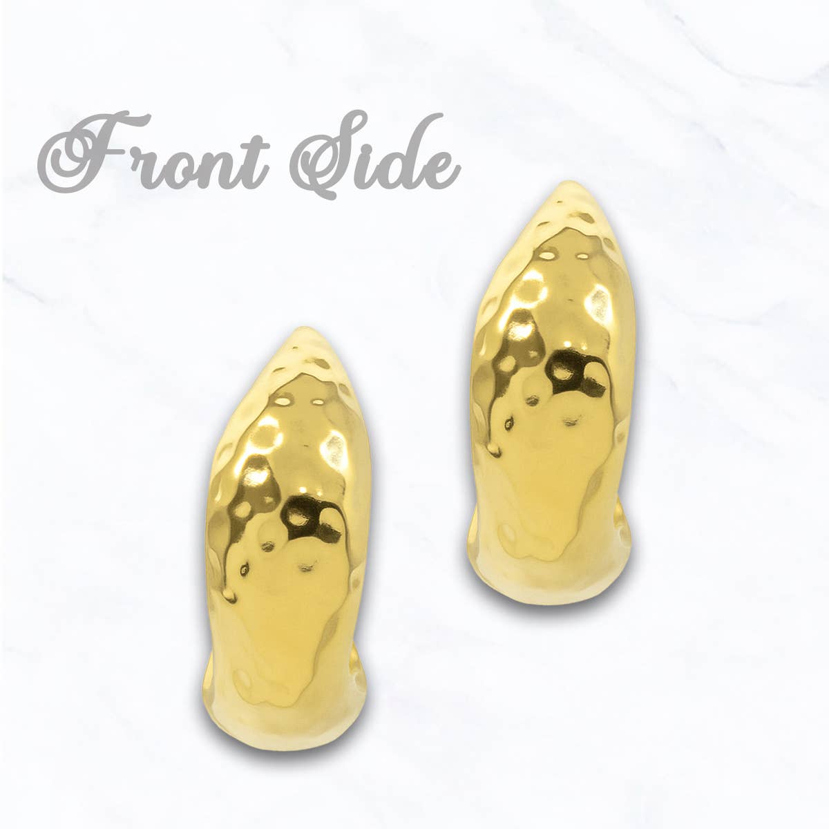 Rosalind Hammered Crescent Hoops