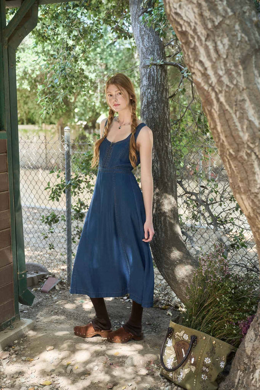 Noral Front Zip Denim Dress