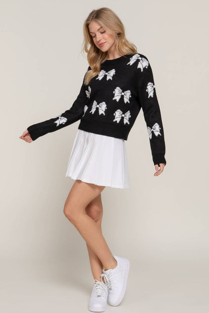 Claremont Jacquard Ribbon Bow Sweater