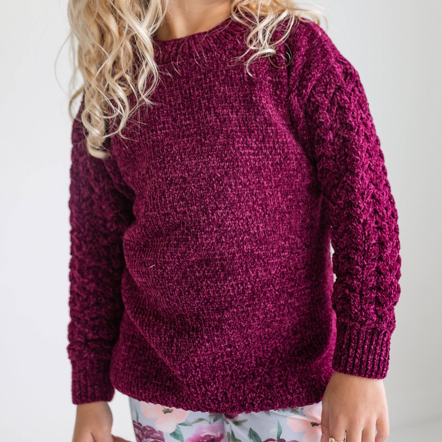 Girls Plum Floral Pant Set