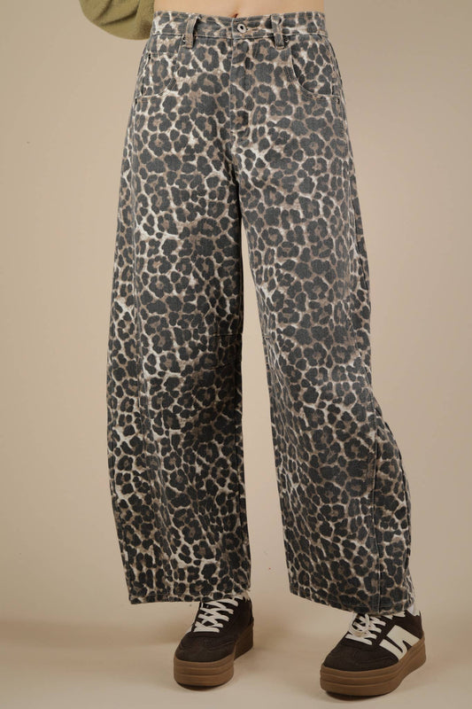 Very Leopard Barrel Jeans