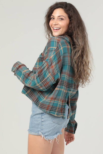 Korbyn Cropped Flannel Buttondown