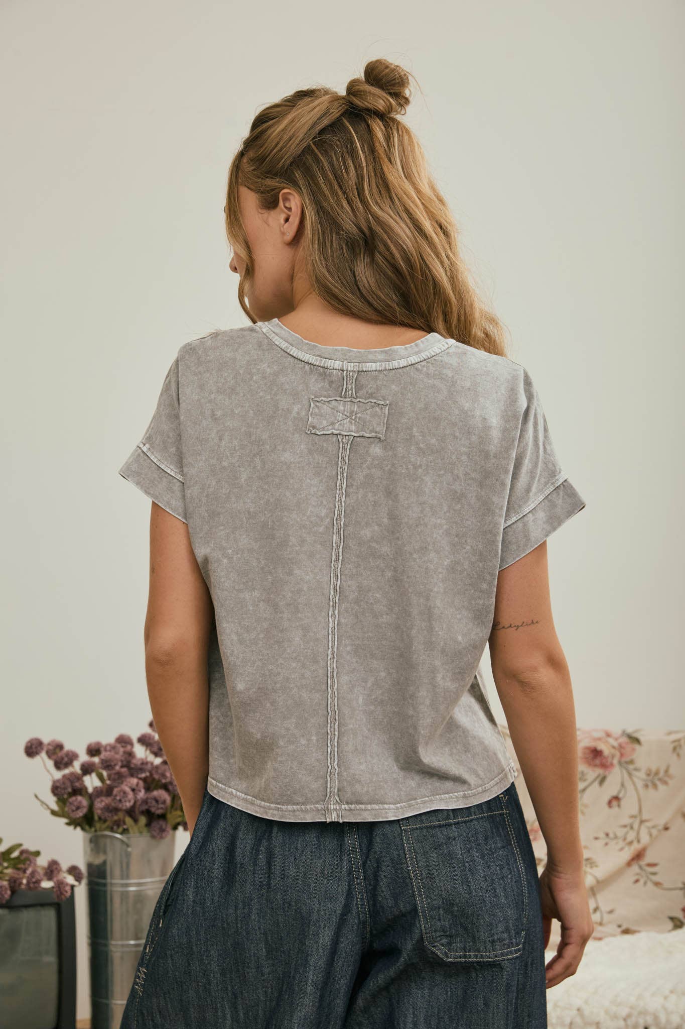 Sofia Mineral Cuffed Tee