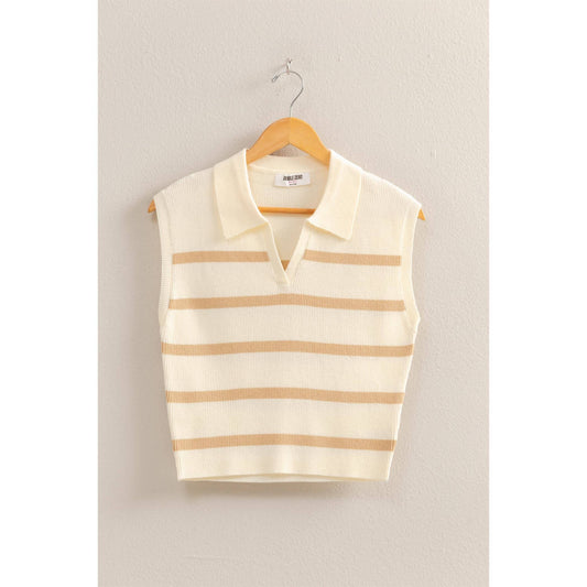 Madison Striped Collared Top