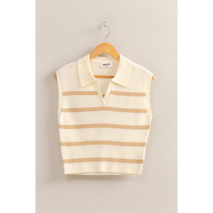 Madison Striped Collared Top
