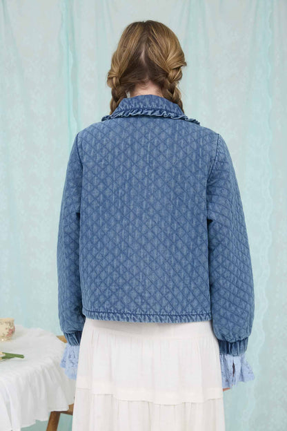 True Quilted Denim Bow Jacket