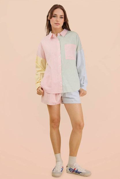 Nautical Striped Short Set